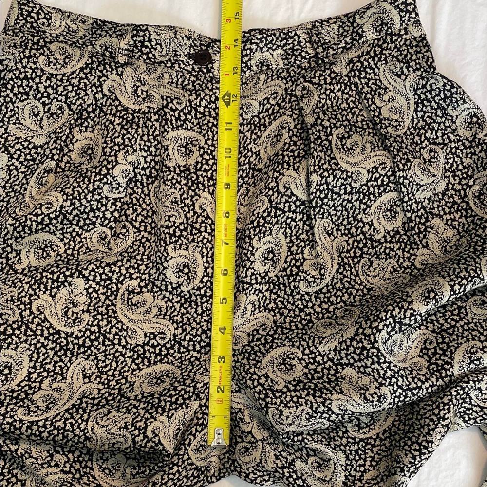 Anne Klein Vintage 100% Silk Black Paisley Pants size 12 - Picture 11 of 13